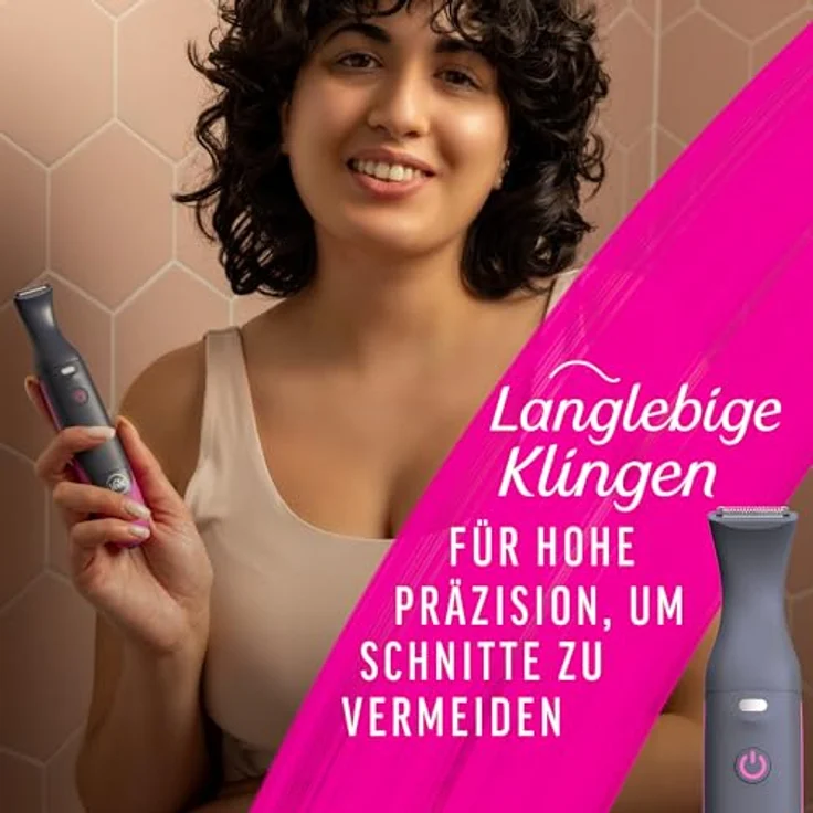 Veet Haartrimmer Damen Expert Intimate All In One Trimmer, präzise Intimpflege und Gesichtshaarentfernung, ergonomisches Design, wasserdicht, umfangreiches Zubehör – Bild 4