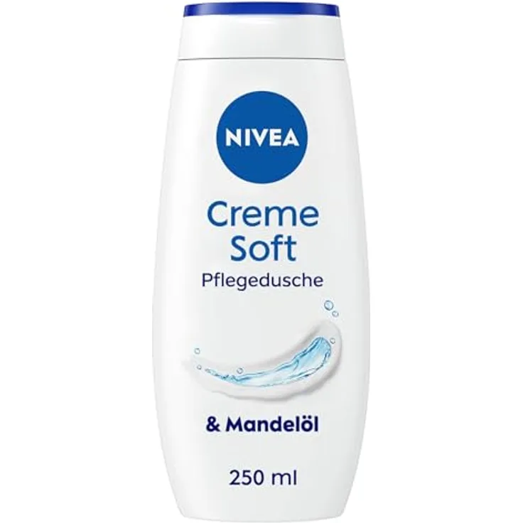 NIVEA Creme Soft Pflegedusche, 250ml - Duschgel mit Mandel-Öl und pH-hautneutraler Formel, 99% biologisch abbaubar, blau