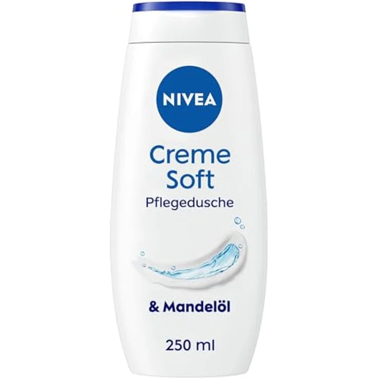 NIVEA Creme Soft Pflegedusche, 250ml - Duschgel mit Mandel-Öl und pH-hautneutraler Formel, 99% biologisch abbaubar, blau – Bild 1
