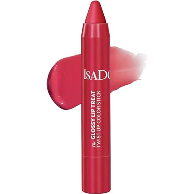 Isadora The Glossy Lip Treat Twist Up Color Stick (Rhubarb Red 12, 3,3 g) - Lippenstift mit Squalan für geschmeidige Lippen - Preisvergleich