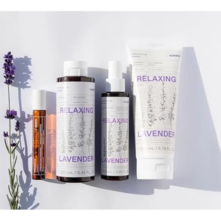 Korres Relaxing Lavender Duschgel 250 ml, entspannendes Duschbad mit feuchtigkeitsspendender Wirkung und beruhigendem Duft – Bild 3