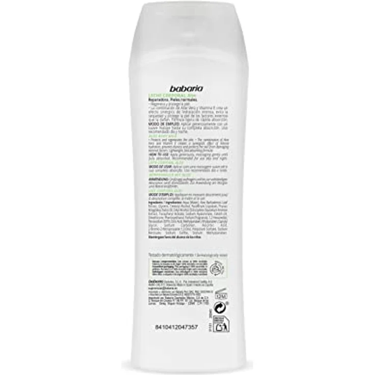 Babaria - Leche corporal reparadora - Crema corporal reparadora con Aloe Vera - 400 ml – Bild 2
