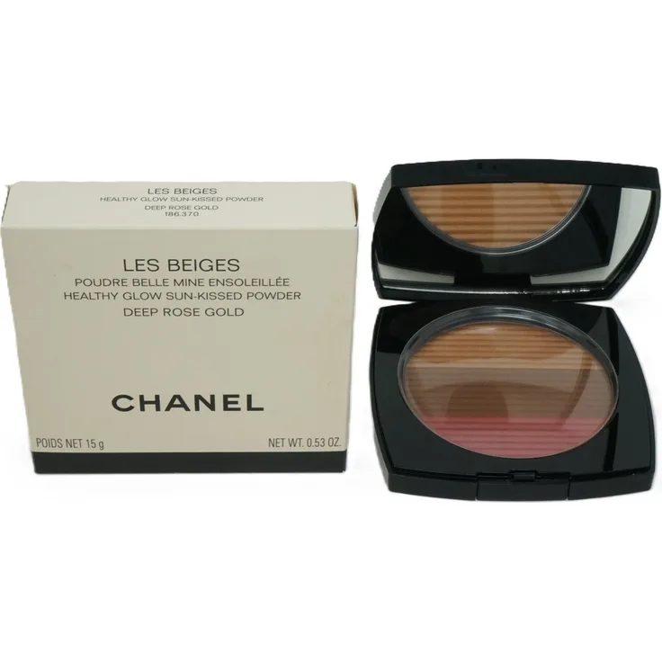 CHANEL Les Beiges Healthy Glow Sun-Kissed Puder 15g, Bronzing Powder in Deep Rose Gold mit ultrafeiner Textur für einen warmen Glow