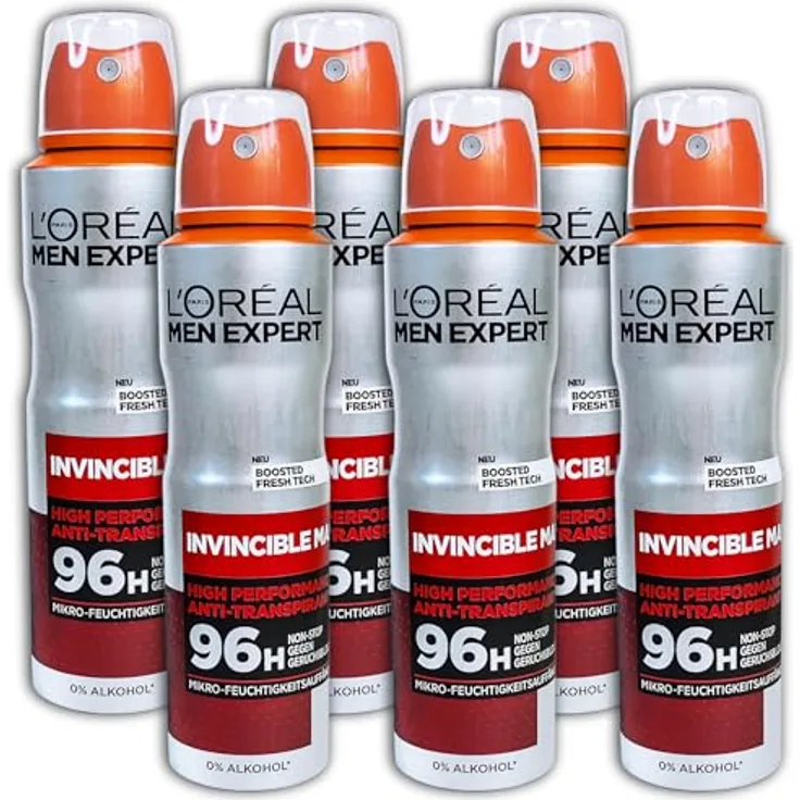 L'Oréal Invincible Man Anti-Transpirant 96H Non-Stop Trockenschutz Deodorant Spray 150 ml