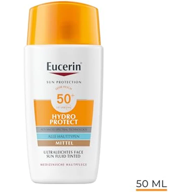 Eucerin Sun Hydro Protect Bräunungs-Fluid, SPF 50+, Farbton Medium, 50 ml, intensiver Feuchtigkeitsschutz für empfindliche Haut – Bild 8