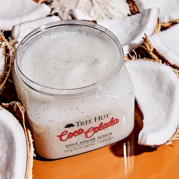 Tree Hut Coco Colada Gesichts-Reinigungsmilch, 510g Peeling mit Shea Butter und Zucker, feuchtigkeitsspendend und aufhellend – Bild 3