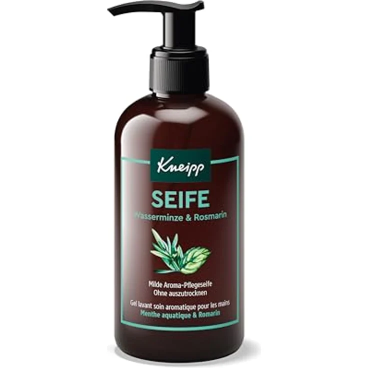 Kneipp Milde Aroma-Pflegeseife Wasserminze Rosmarin, Handseife ohne Mikroplastik, mit natürlichen ätherischen Ölen, 250 ml – Bild 1