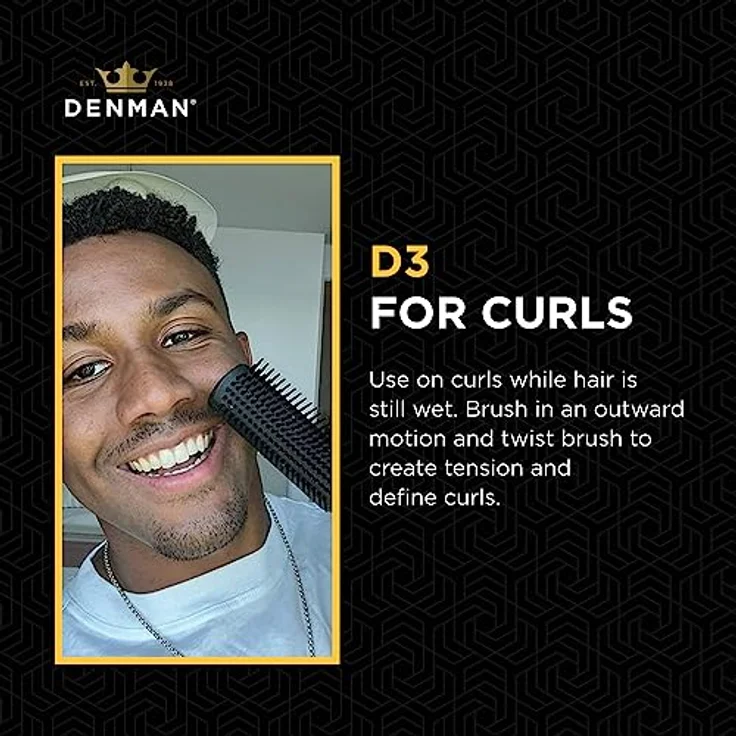 Denman Bürste Classic Styling Originals Brush D3 Medium 7 Reihen Schwarz – Bild 3