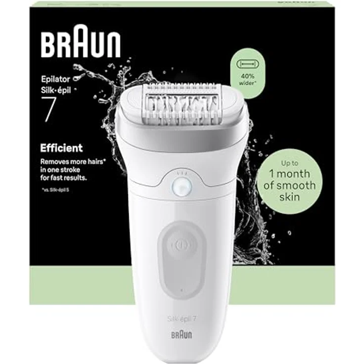Braun Silk-épil 7 SE7-011, Wet & Dry Epiliergerät mit MicroGrip-Pinzetten-Technologie und Massagerollenaufsatz – Bild 2