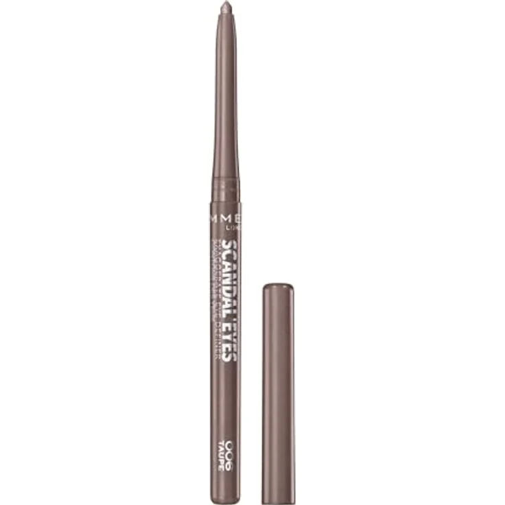 Rimmel ScandalEyes Exaggerate automatischer Konturstift, wasserfester Eyeliner in Farbton 006 Taupe, 0,35 g – Bild 1