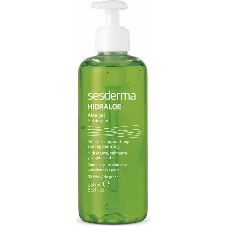 Sesderma Hidraloe Aloe Gel, Körperlotion mit 100% reinem Aloe Vera, 250 ml, für sensible Haut