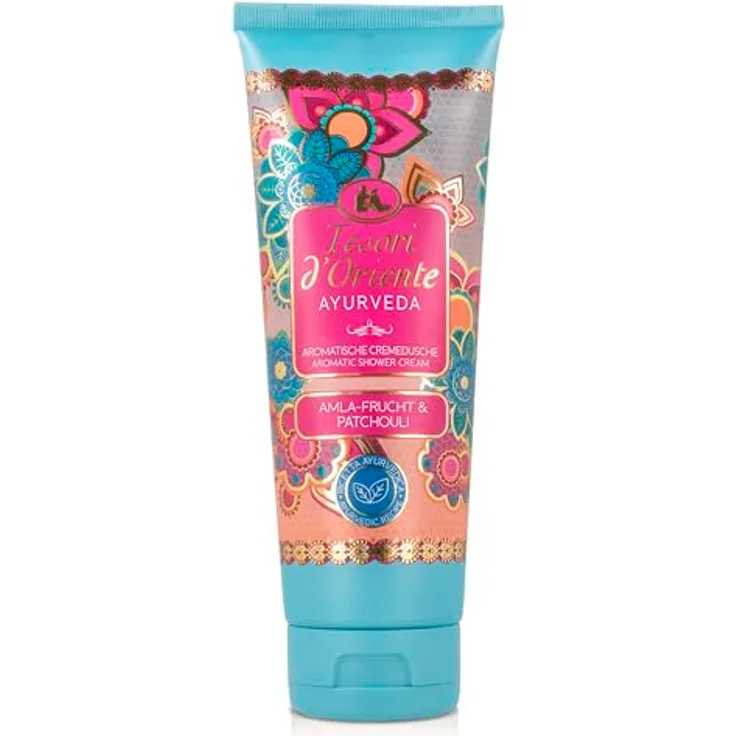 TESORI D’ORIENTE Cremedusche 'Ayurveda', 250 ml, aromatisches Duschgel mit Amla-Frucht und Patchouli, Duschcreme zur Körperpflege, Wellness-Ritual für Körper & Sinne