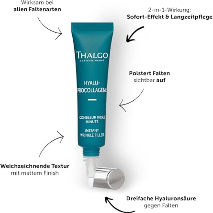 Thalgo Hyalu-Procollagen Instant Wrinkle Filler, Gesichtsserum zur Hautkorrektur, 15 ml, glättet Falten und verleiht Elastizität – Bild 2