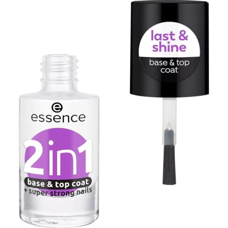 Essence 2 in 1 Base & Top Coat, Nagellack für Damen mit pflegenden Eigenschaften, 8 ml – Bild 2