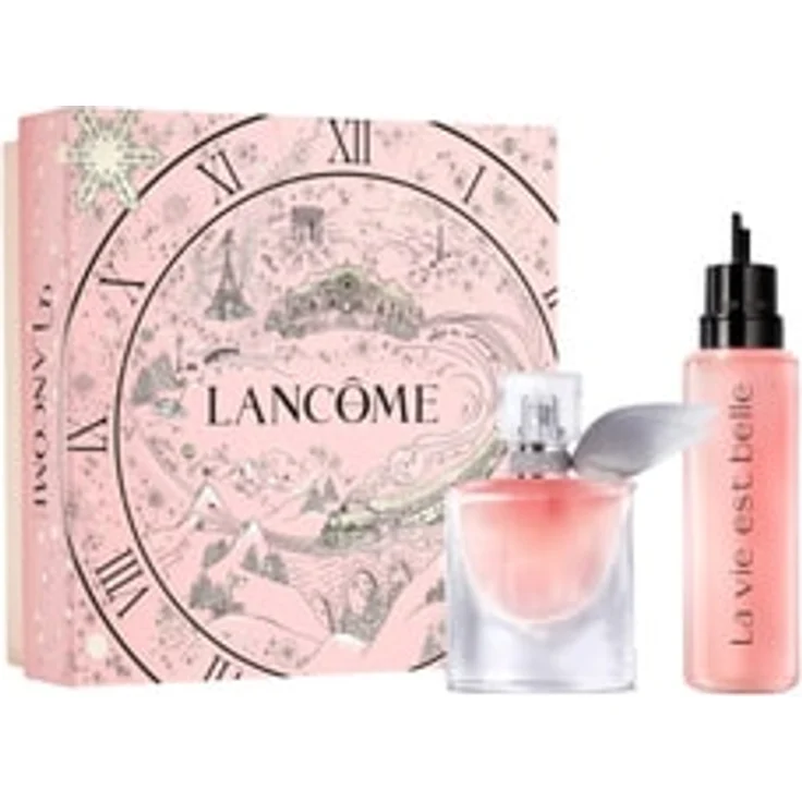 LANCÔME La vie est belle 30 ml EdP Set + 100 ml Refiller, Geschenkset in ikonischem Lancôme-Pink