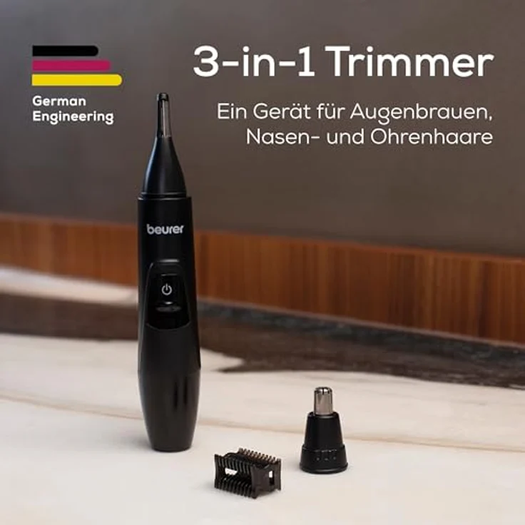 BEURER Augenbrauentrimmer Präzisionstrimmer MN2X - Zuverlässiges Trimmen von Augenbrauen und Nasen- oder Ohrhaaren, spritzwassergeschützt – Bild 3