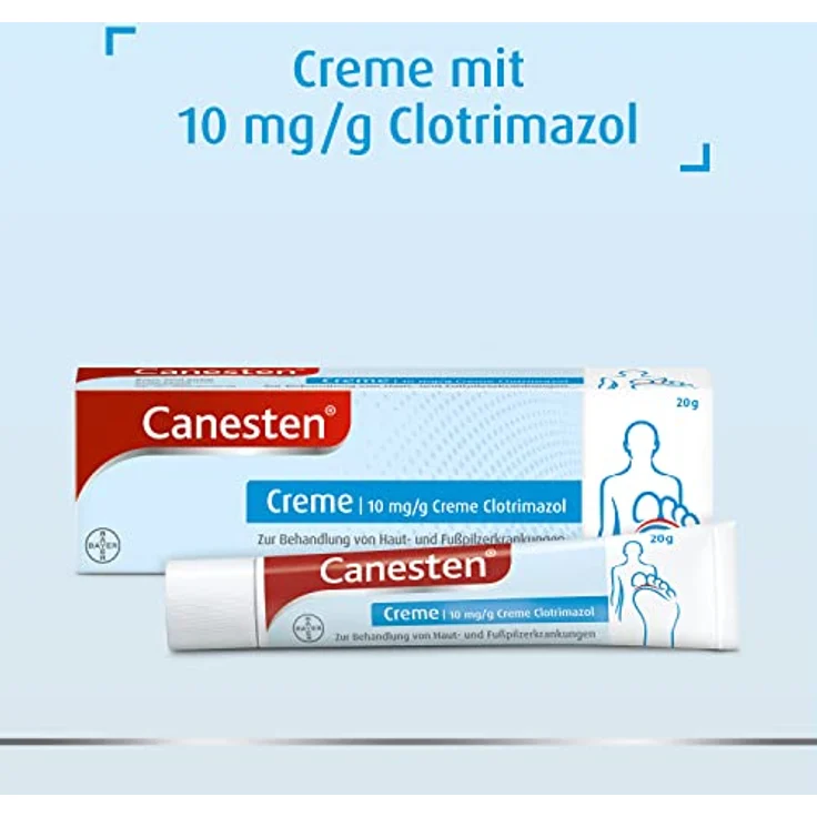 Canesten Creme - zur Behandlung von Hautpilz und Fußpilz - schnell wirksam gegen alle relevanten Pilzinfektionen - mit Clotrimazol - 1 x 20 g – Bild 4
