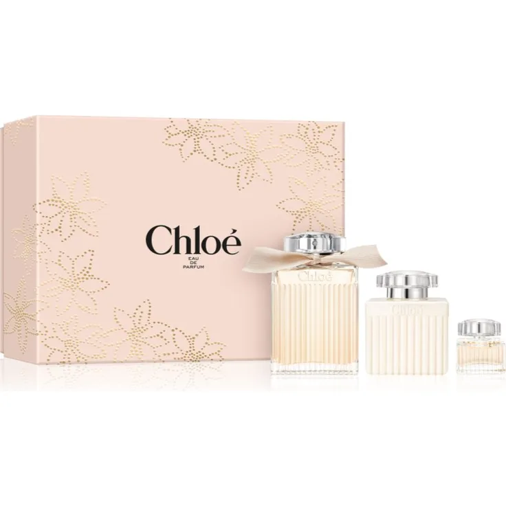 Chloé Chloé Geschenkset, Damen Parfümset mit 100 ml Eau de Parfum, 5 ml Mini-Duft und 100 ml Bodylotion