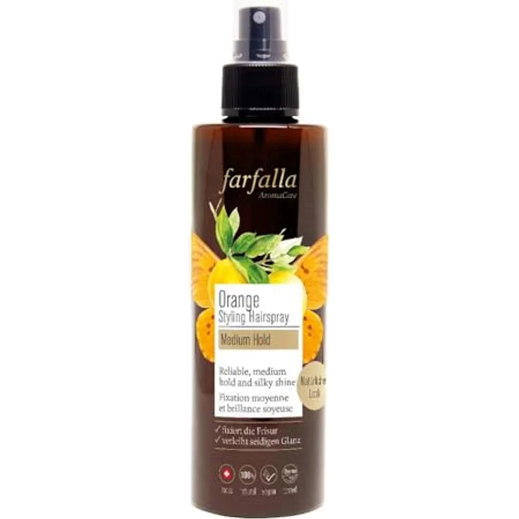 Farfalla Orange Haarspray, Medium Hold, zuverlässiger Halt für seidigen Glanz, 200ml