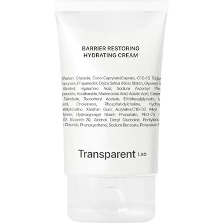 Transparent Lab Barrier Restoring Hydrating Cream, ultra-feuchtigkeitsspendende Gesichtscreme mit Hyaluronsäure und Antioxidantien, 50ml