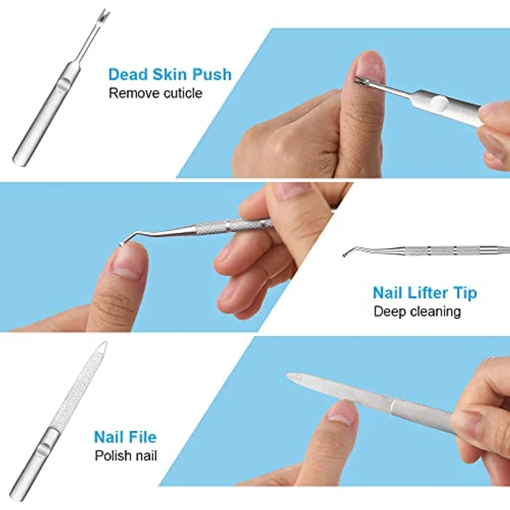URAQT Fußnagel Nagelzange, Edelstahl Knipser für starke Fußnägel und Fingernägel, ergonomisches Design mit weichem Griff – Bild 5