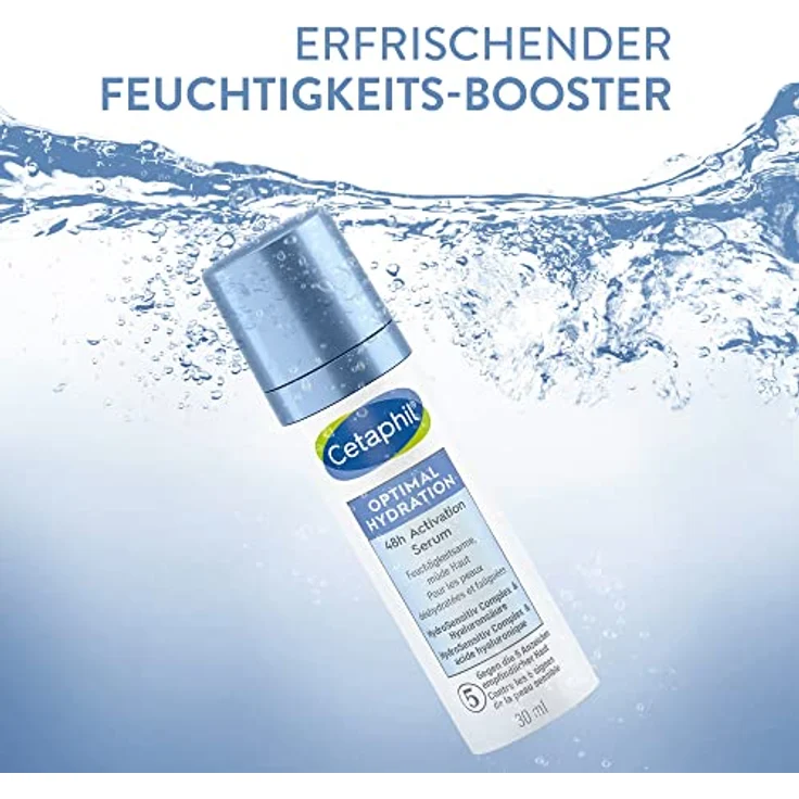 Cetaphil Optimal Hydration 48h Activation Serum, 30ml, Für feuchtigkeitsarme, müde Gesichtshaut, Stärkt die Hautbarriere und beruhigt die Haut, Mit Glycerin, Sonnenblumenöl, Sheabutter & Hyaluronsäure – Bild 2