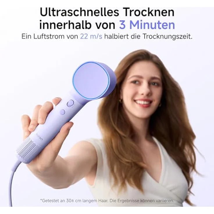 Laifen Neo Haartrockner, 110.000 U/Min, Bürstenloser Motor, 200 Mio. Negative Ionen, 2 Magnetische Luftdüsen, Violett – Bild 2