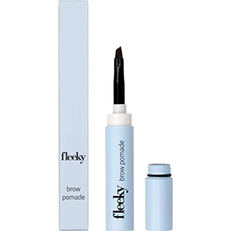 fleeky Brow Pomade Dark Brown, Cremebasierte Augenbrauenfarbe mit präzisem Pinsel, 1,5 g