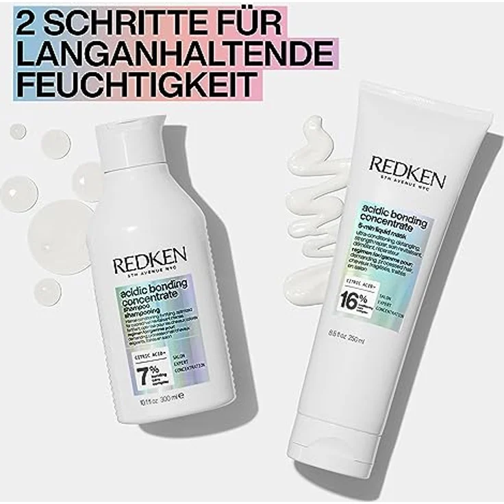 Redken Haarmaske, Pflege-Allrounder mit Zitronensäure und Bonding Care Komplex, Stärkt das Haar und spendet Feuchtigkeit, Vegane Formel, Acidic Bonding Concentrate 5-Min Liquid Mask, 1 x 250 ml – Bild 5