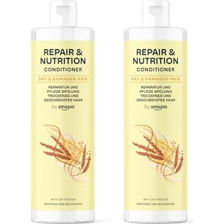 by Amazon Reparatur- und Pflegeconditioner, 2 x 300 ml für trockenes und beschädigtes Haar, vegane Formel ohne Silikone und Mikroplastik – Bild 1