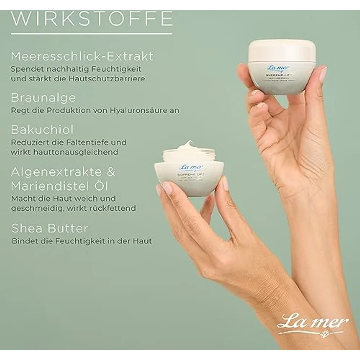 La Mer Supreme Lift Anti-Age Cream Nacht - 50 ml, Straffende Nachtcreme mit verbesserte Rezeptur, regenerierende Wirkung und Reduzierung der Faltentiefe – Bild 4