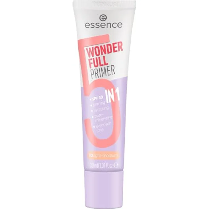 essence WONDER FULL tönender Primer 5 in 1, Farbton 10 Light Medium, 30 ml für glatte und hydratisierte Haut – Bild 2
