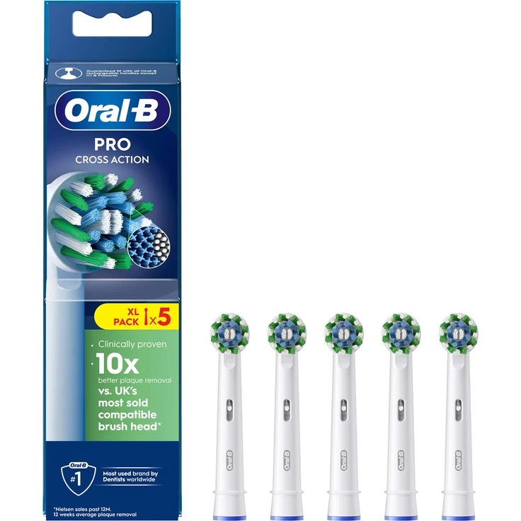 Oral-B Pro Cross Action, Zahnbürstenkopf Ersatzköpfe für elektrische Zahnbürsten, 5er Pack – Bild 1
