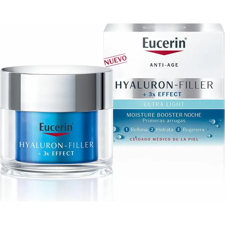 Eucerin HYALURON-FILLER Gesichtsserum, 3x Effekt Feuchtigkeitsbooster für die Nacht, 50 ml, Anti-Aging, feuchtigkeitsspendend