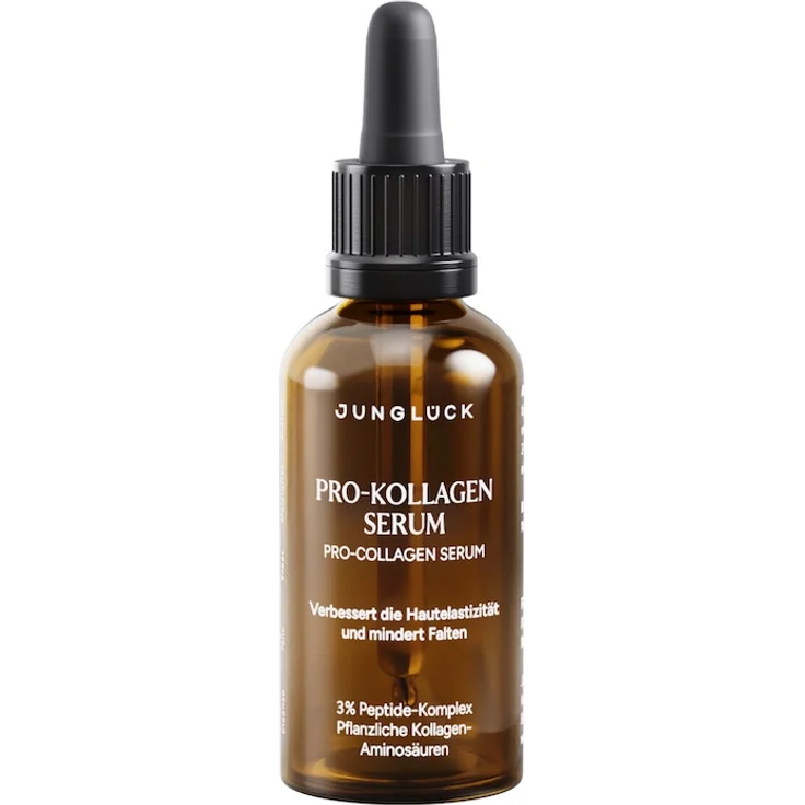 Junglück Pro-Kollagen Serum, 30 ml Gesichtsserum mit 3% Peptide-Komplex und pflanzlichen Aminosäuren zur Faltenminderung und Hautstraffung