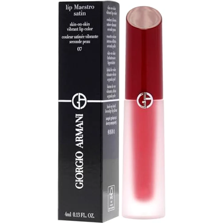 GIORGIO ARMANI Lip Maestro Satin Nr.07 Opening Night, 4 ml - Langanhaltender, flüssiger Lippenstift, verfeinert, weiche & glatte Lippen – Bild 4
