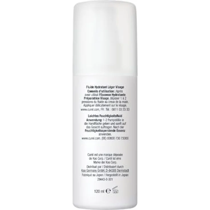 Curél Leichtes Feuchtigkeitsfluid, Intensive Pflege für trockene, empfindliche Haut, 120ml mit Ceramiden, pH neutral, ohne Farbstoffe und Duftstoffe – Bild 4