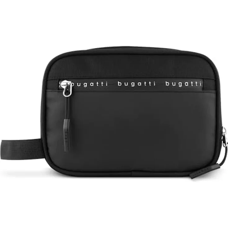 bugatti Blanc Delight Kulturtasche aus Tarpaulin Light & Nylon, schwarz - Viel Platz, viele Fächer, abwischbares Material