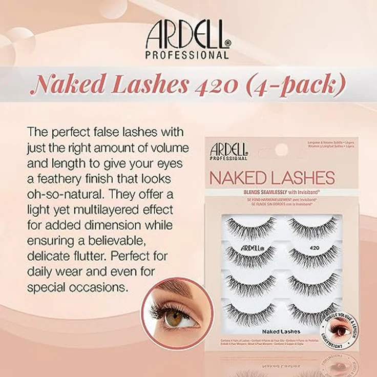 Ardell Naked Lashes 420 Falsche Wimpern für natürliches Aussehen 4 St. Farbton Black – Bild 2