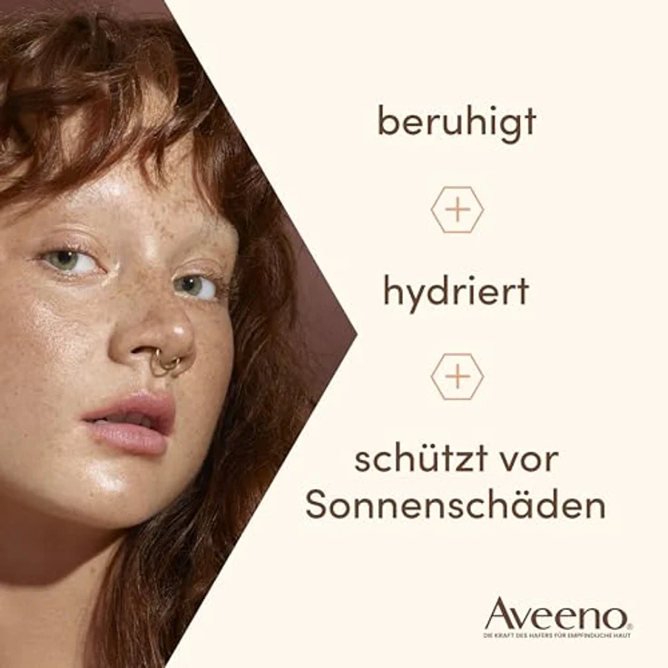 Aveeno CALM+RESTORE Hafer Tagespflege LSF 50, 50ml, Breitband-Spektrum UVA/UVB, beruhigt empfindliche Haut, langanhaltende Feuchtigkeit, parfümfrei – Bild 4