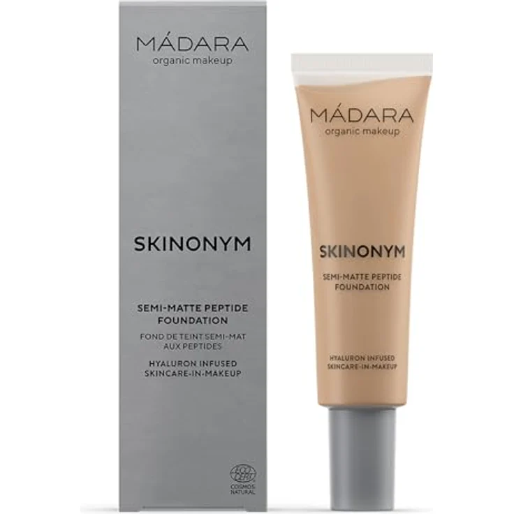 MÁDARA SKINONYM Semi-Matte Peptide Foundation #55 Clay, 30 ml, verstärkt durch kollagenunterstützende Peptide, halbmattes Finish, passt sich der Hauttextur an – Bild 2