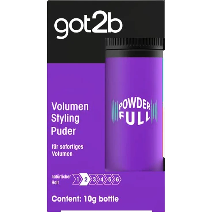 got2b Styling Puder Powderfull (10 g), Haarpuder verleiht sofortiges Volumen direkt am Ansatz, Volumenpuder mit leichter Formel für natürlich aussehenden Halt – Bild 1