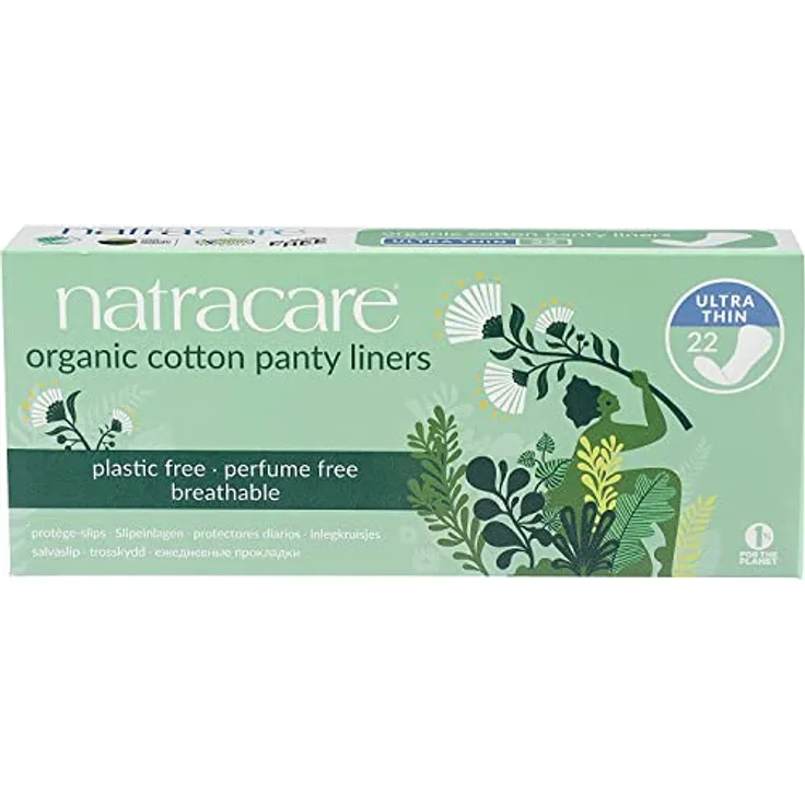 Natracare Bio-Baumwoll Slipeinlagen, ultradünn mit diskreter Passform, 6 x 22 Stück