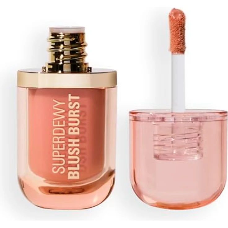 Revolution Superdewy Liquid Blush Burst, Aufbaubarer Flüssig-Blush mit Serum-Formel (Peptide & Hyaluronsäure), vegan & tierversuchsfrei, Pink Fizz Soft Pink, 4,2 ml – Bild 1
