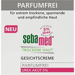 Sebamed Gesichtscreme Parfumfrei Urea Akut 5%, lindert spürbar Spannungsgefühl, Schuppung und Rauheit bei trockener Haut, für Männer und Frauen, ohne Parfum, 50 ml