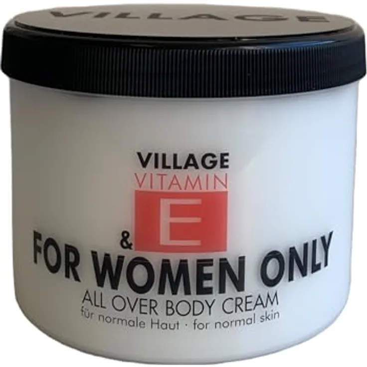 Village Vitamin E For Women Only Bodycream 500 ml, pflegende Bodylotion mit hochwertigen Ölen und zarter Duftnote, Made in Germany