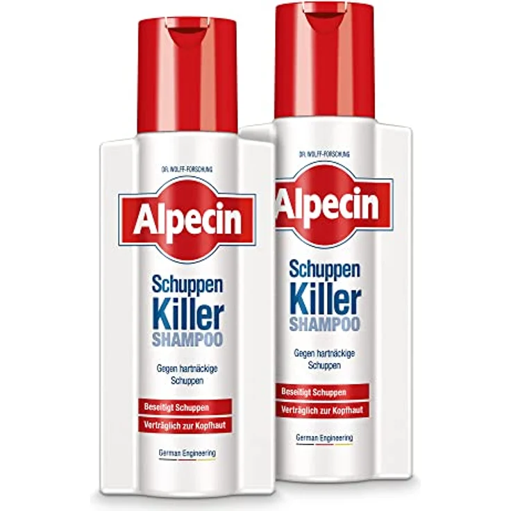 Alpecin Schuppen-Killer Shampoo, 2 x 250 ml, Anti-Dandruff-Shampoo für Männer, effektiv gegen Schuppen und Haarausfall, sanft zur Kopfhaut – Bild 1