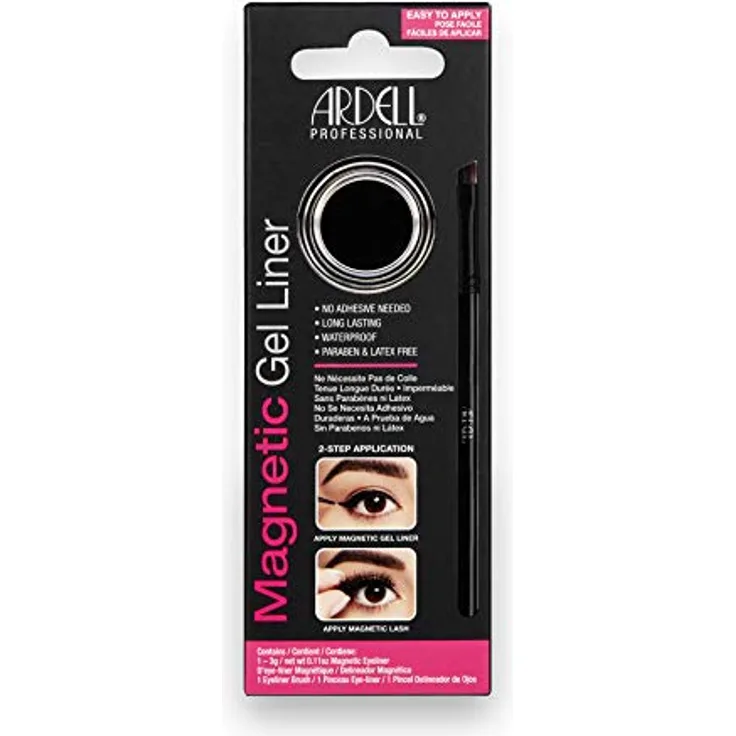 ARDELL Professional Magnetic Gel Liner, Magnetischer Eyeliner, 1 Pinsel-Applikator, black, schwarz, vegan 3g