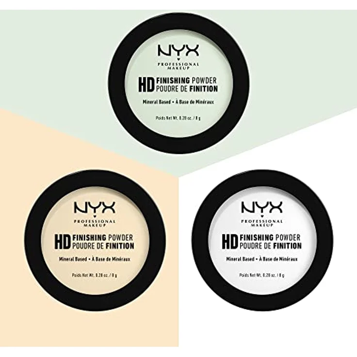 NYX Professional Makeup HD Finishing Powder, mineralisches Puder 8 g, Mint Green, mattierendes Finish und langanhaltende Fixierung – Bild 4