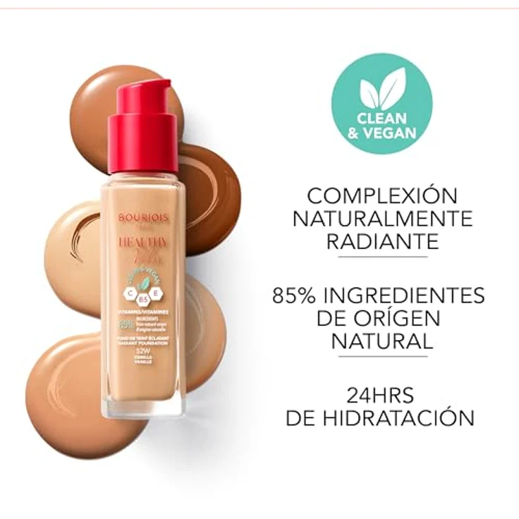 Bourjois Healthy Mix Foundation, feuchtigkeitsspendende Foundation mit Anti-Fatigue-Wirkung, 30 ml, Farbe 49.5 Fair Ivory – Bild 5